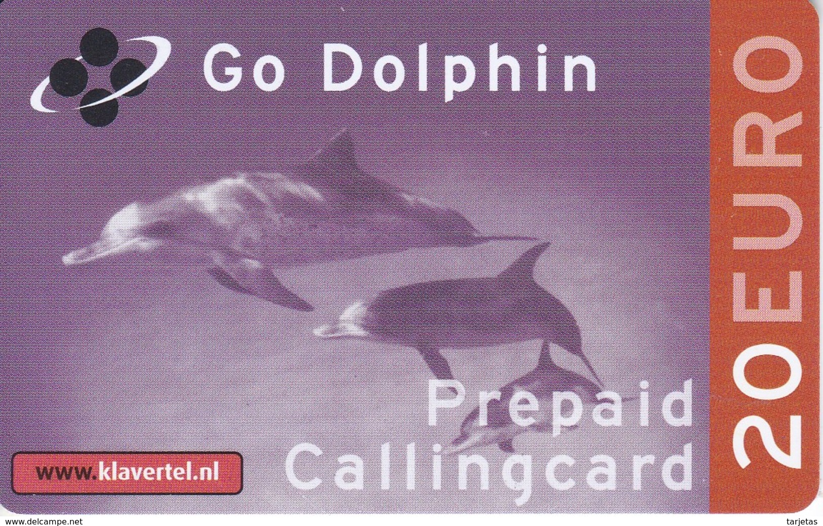 TARJETA DE HOLANDA DE DOS DELFINES 20 EUROS (DELFIN-DOLPHIN) NUEVA-MINT - Delphine