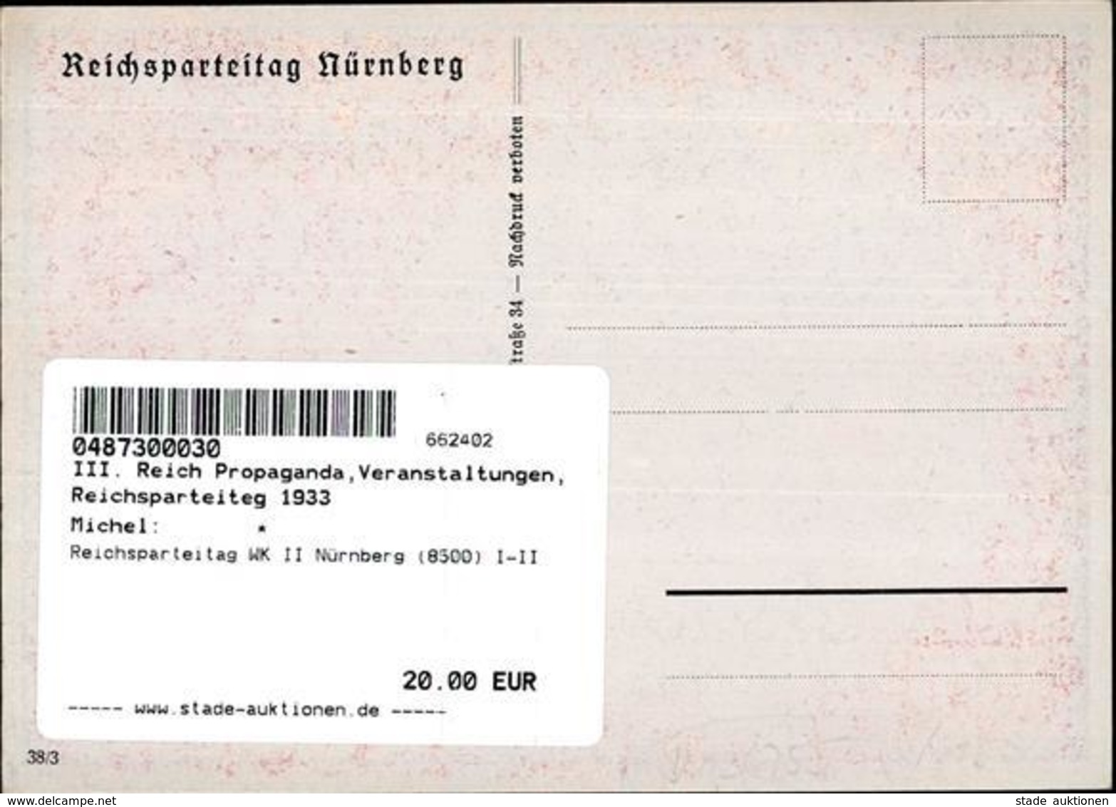 Reichsparteitag WK II Nürnberg (8500) I-II - Weltkrieg 1939-45