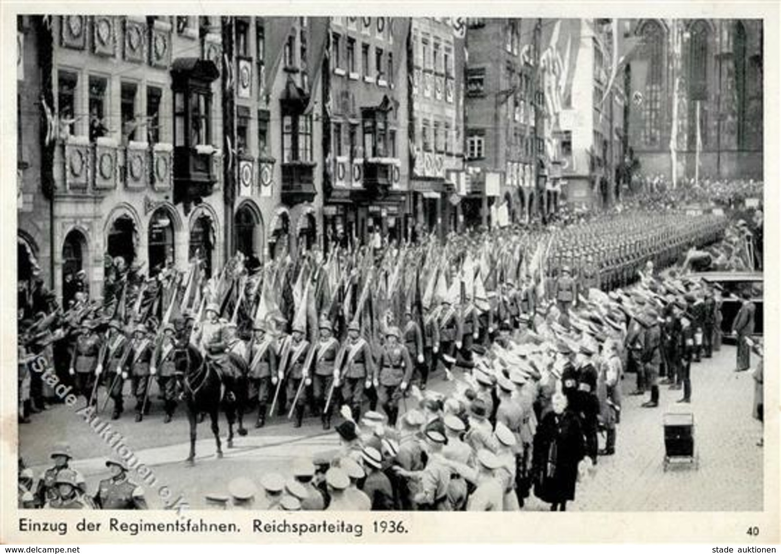 REICHSPARTEITAG NÜRNBERG 1936 WK II - Intra 40 -Einzug Der Regimentsfahnen Mit S-o Marke Entfernt! I-II - Weltkrieg 1939-45