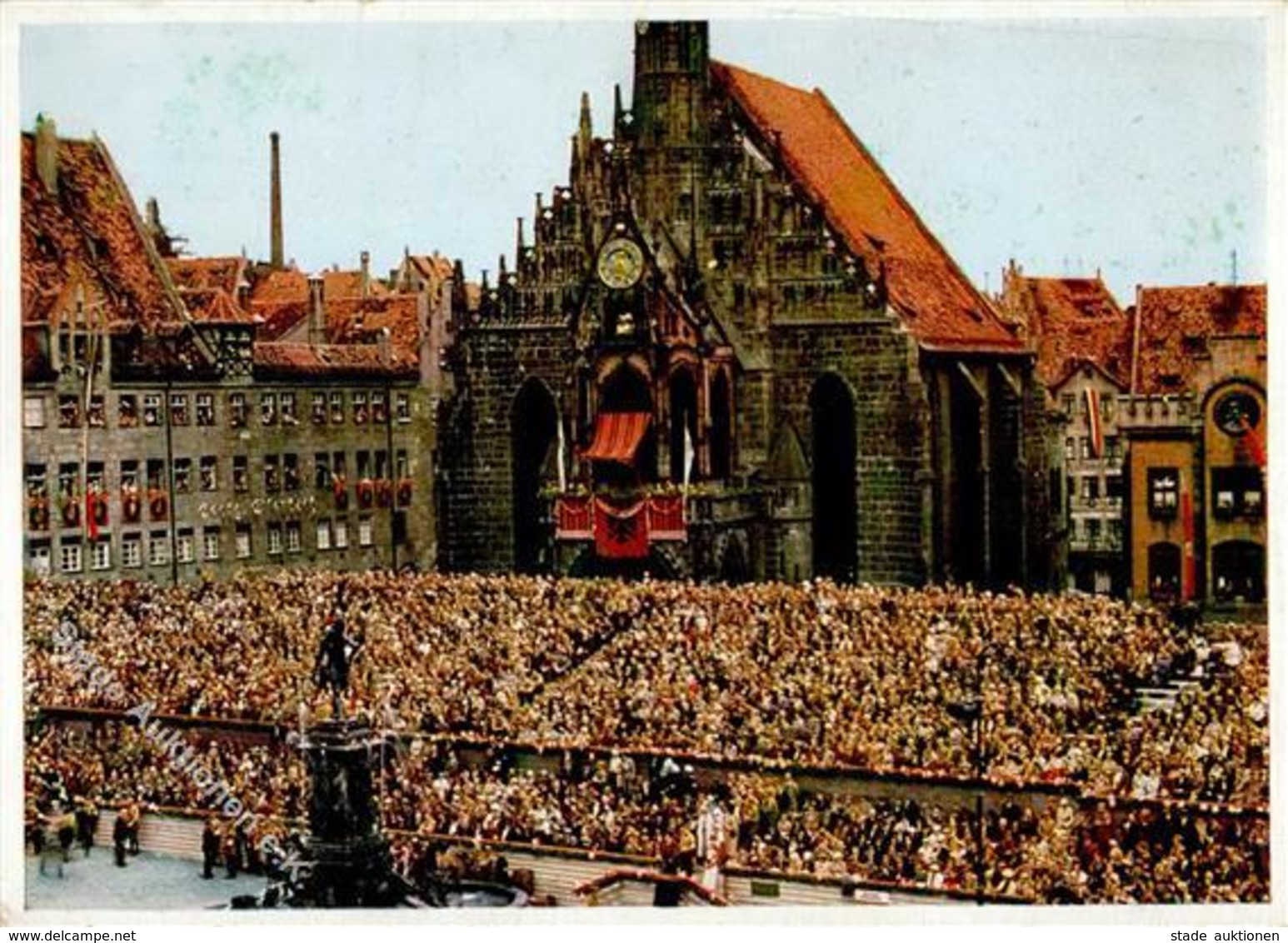 REICHSPARTEITAG NÜRNBERG WK II - PH P 43 -Tribüne Am Adolf-Hitler-Platz Während D. Vorbeimarsches - Nadelloch!! - Weltkrieg 1939-45