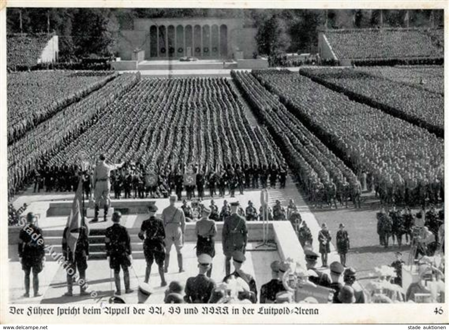 REICHSPARTEITAG NÜRNBERG WK II - Zerreiss 46 -der Führer Spricht Beim Appell Der SA - SS I-II - Weltkrieg 1939-45