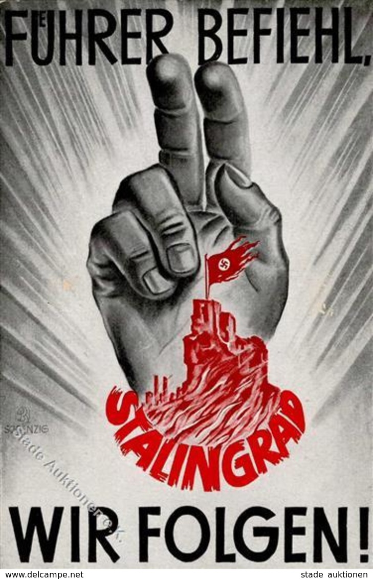 NAUMBURG,Saale WK II - Die Berühmte STALINGRAD Propagandakarte FÜHRER BEFIEHL WIR FOLGEN Zum Tag Der Wehrmacht 1943 - I- - Guerra 1939-45