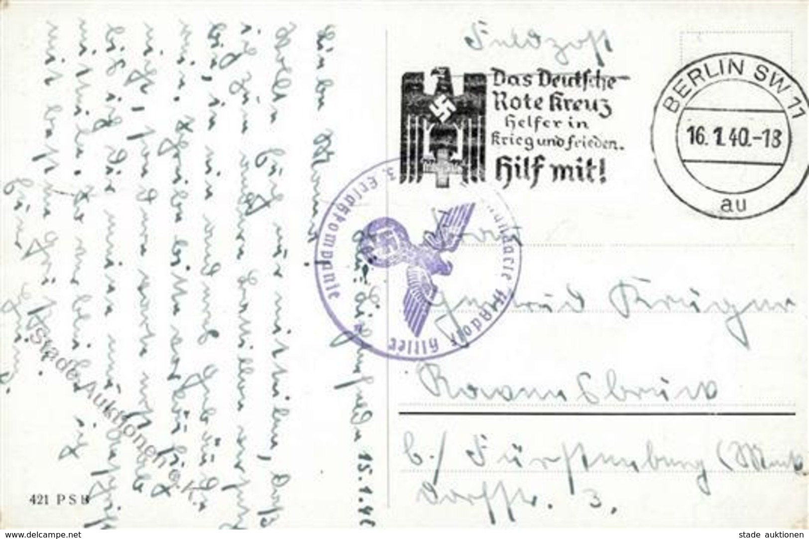 SS Feldpost SS Leibstandarte Adolf Hitler Berlin I-II - Weltkrieg 1939-45