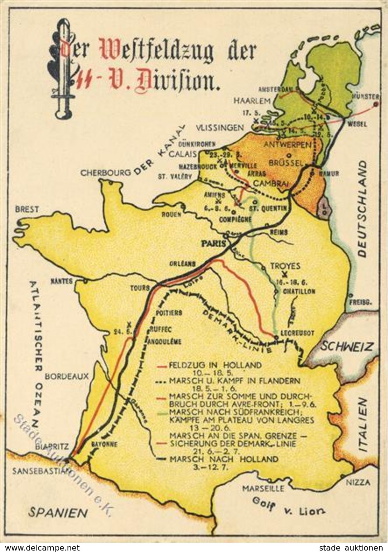 SS WK II - Der WESTFELDZUG Der SS-V.DIVISION - SS-DIVSION -REICH- 1941 - Ecke Gestoßen - Ecke Gestoßen II - Weltkrieg 1939-45