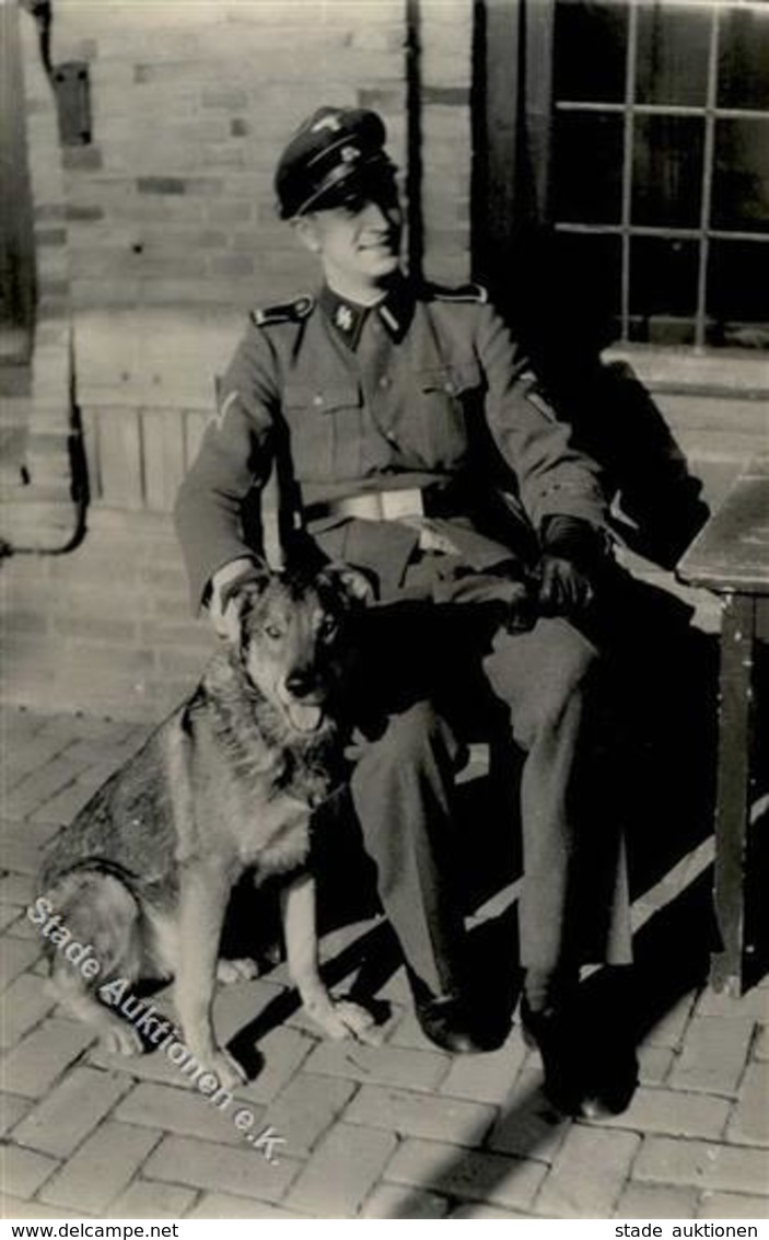 SS WK II Uniform Schäferhund Foto-Karte I-II (keine Ak-Einteilung) - Weltkrieg 1939-45
