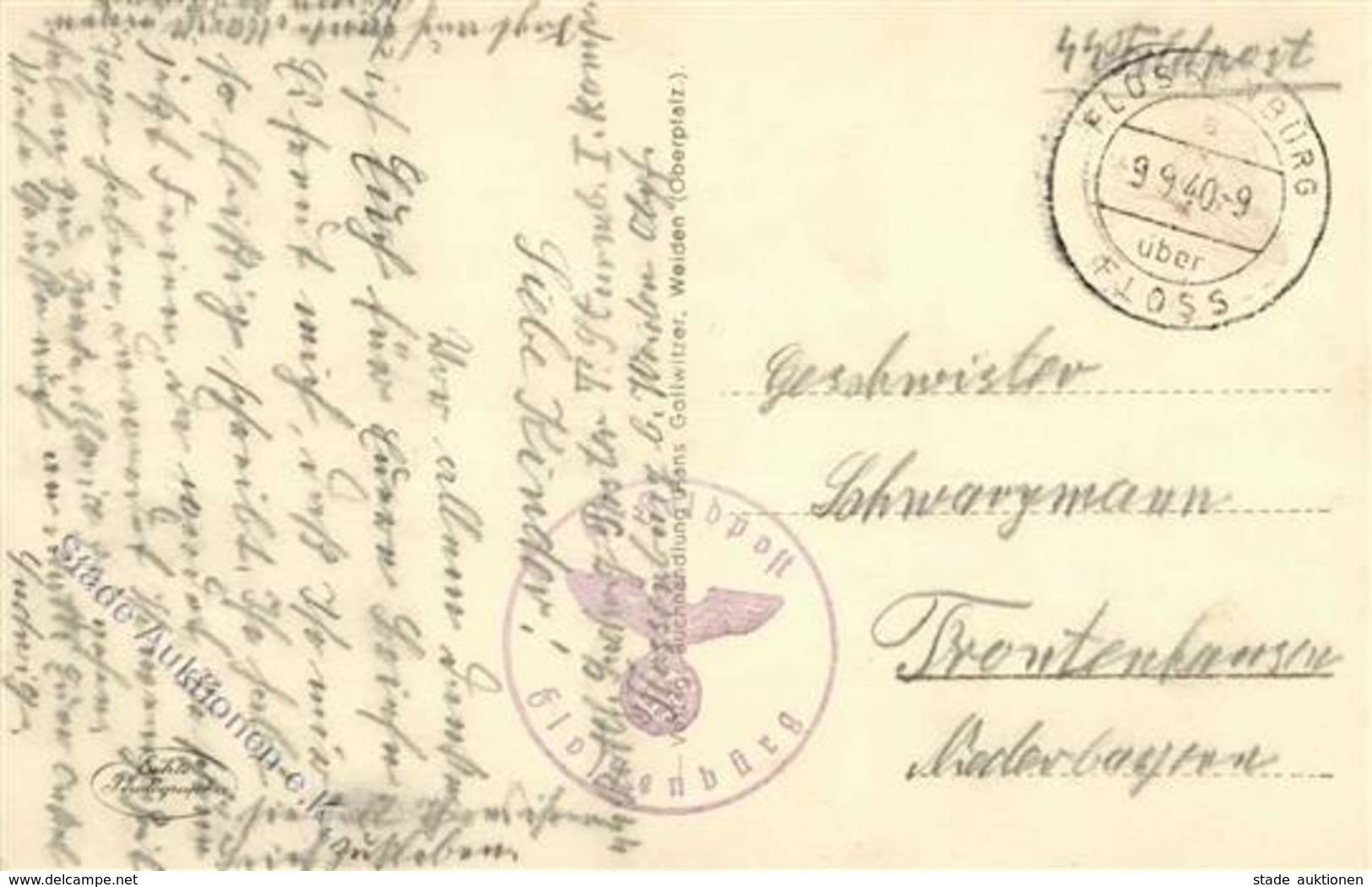 SS-Feldpostkarte FLOSSENBURG 9.9.40 - Mit Truppen-o I - Weltkrieg 1939-45