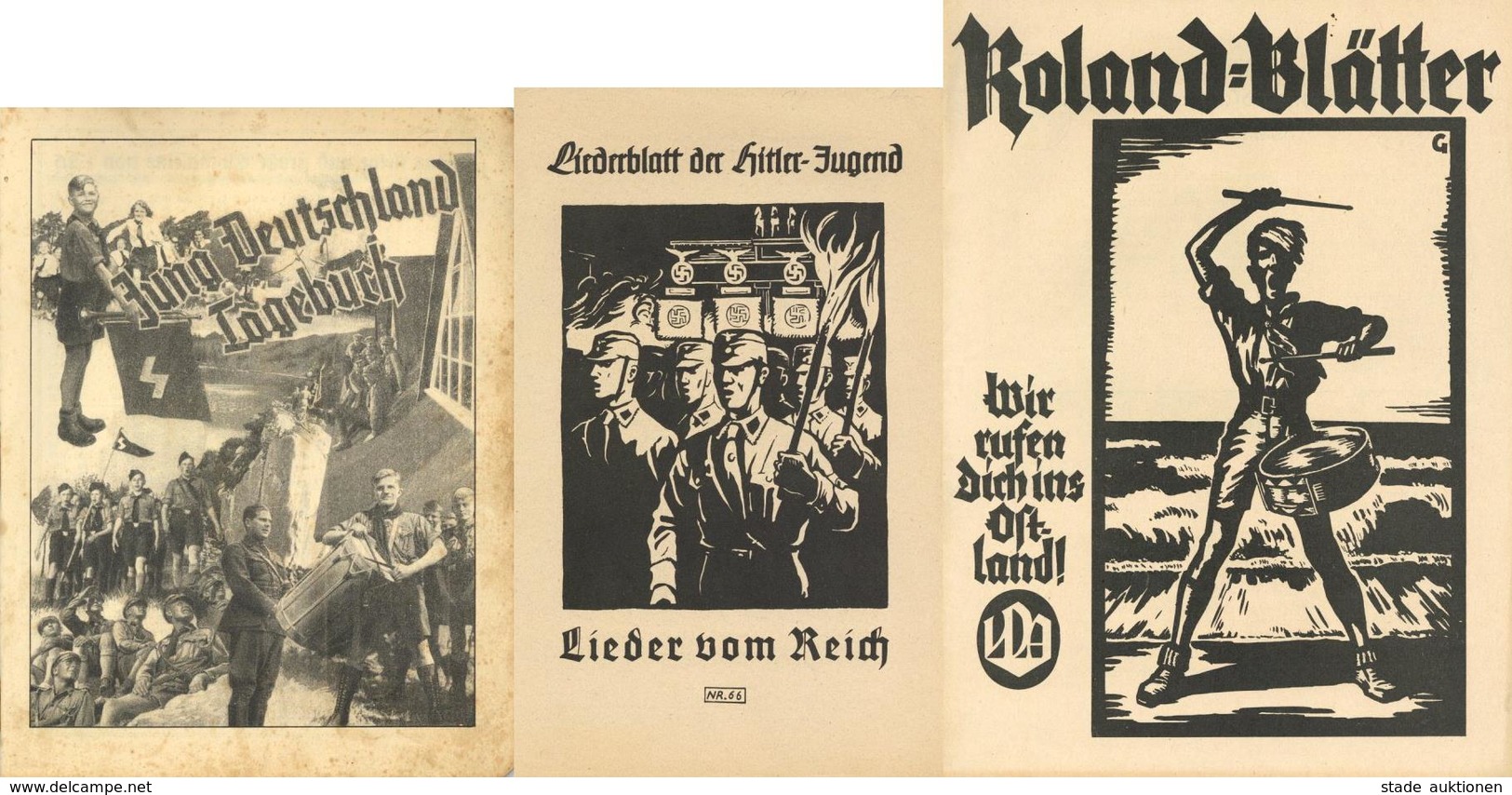 WK II HJ Konvolut U. A.  Mit 15 Fotos Dokumenten Belege 8 Bücher/Hefte Liederblätter II - War 1939-45