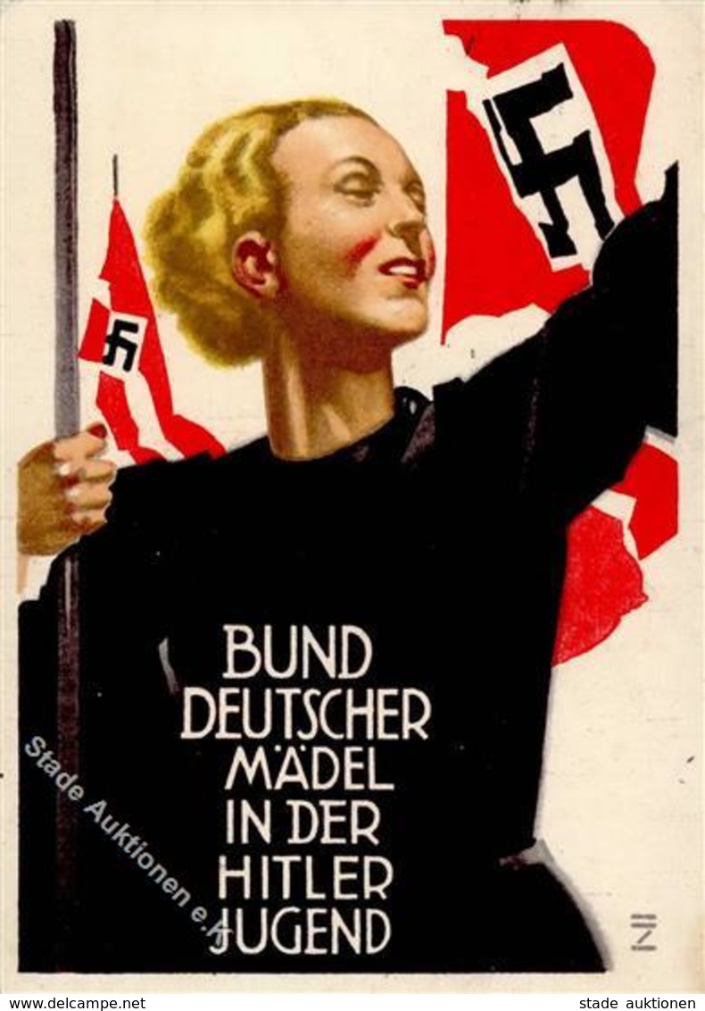 WK II HJ Propaganda Bund Deutscher Mädel In Der Hitler-Jugend Sign. Hohlwein, Ludwig I-II (kl. Eckbug, Ränder Leicht Fle - Weltkrieg 1939-45