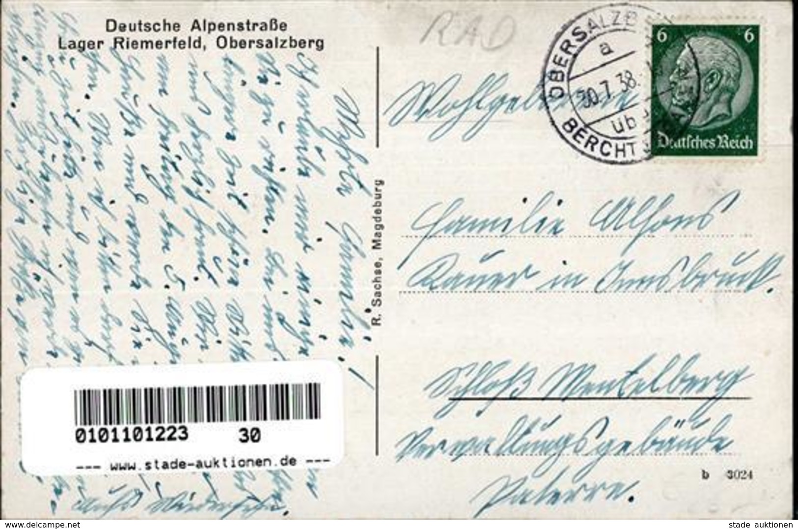 RAD Obersalzberg (8240) Lager Riemerfeld I-II - War 1939-45