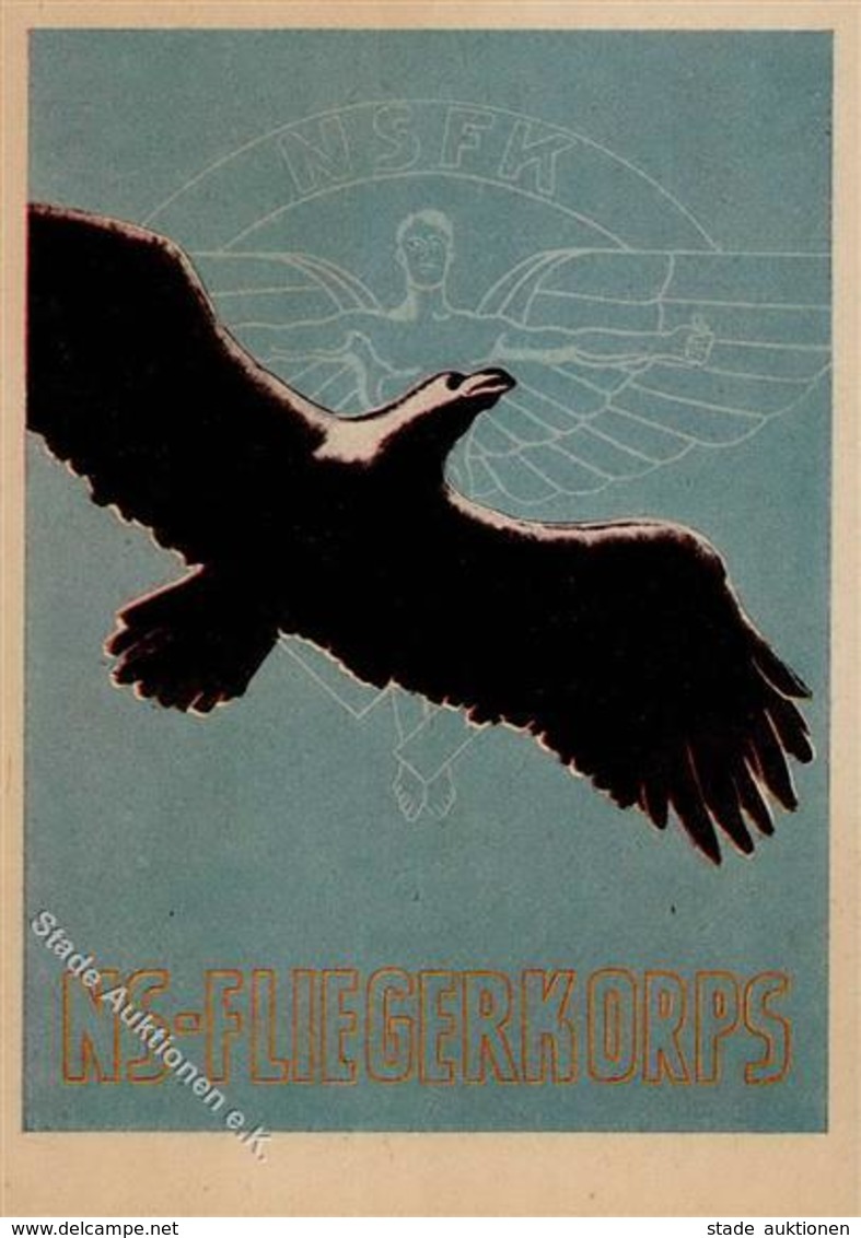 NS-FLIEGERKORPS WK II - Propaganda-Künstlerkarte -Ausbildung Des Fliegerischen Nachwuchses- I - War 1939-45