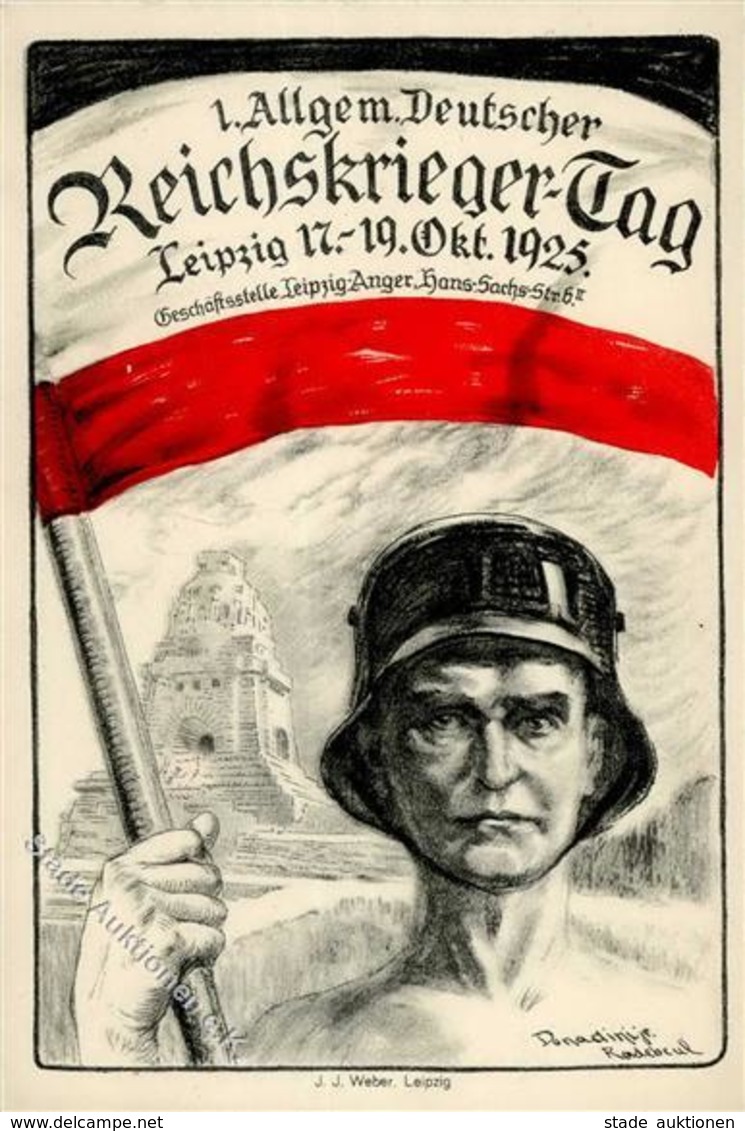 LEIPZIG - 1.DEUTSCHER REICHSKRIEGER-TAG 1925 - Künstlerkarte Sign. Donadini I-II - War 1939-45