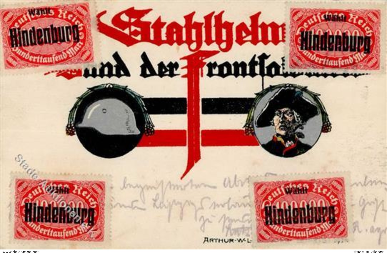 STAHLHELM - Künstler-Prop-Ak -STAHLHELM Und Der FRONTSOLDAT- Beschrieben I-II - Weltkrieg 1939-45
