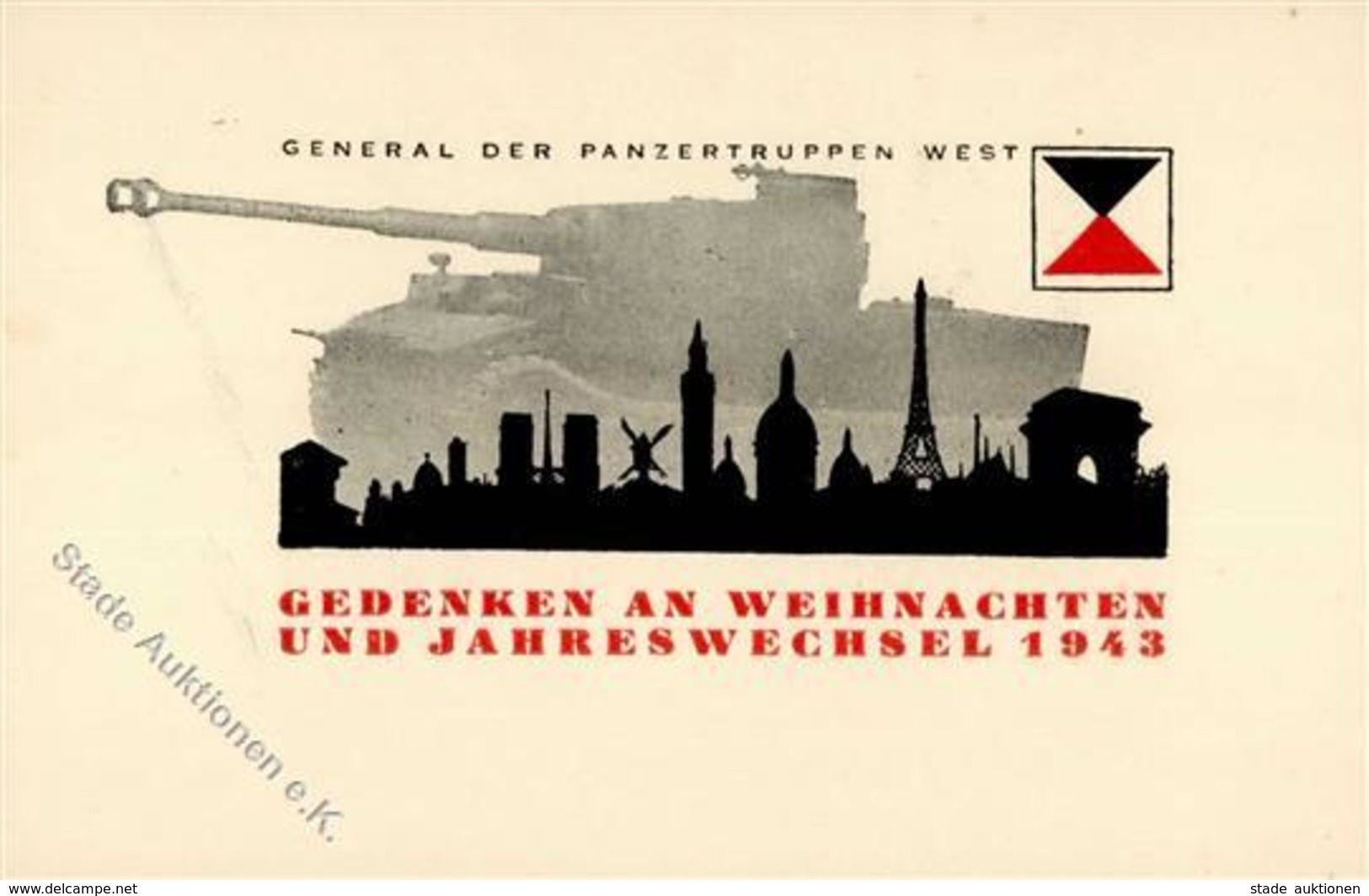 KRIEGSWEIHNACHT WK II - Weihnachten 1943 - General Der PANZERTRUPPEN WEST (keine Ak) I Noel - War 1939-45