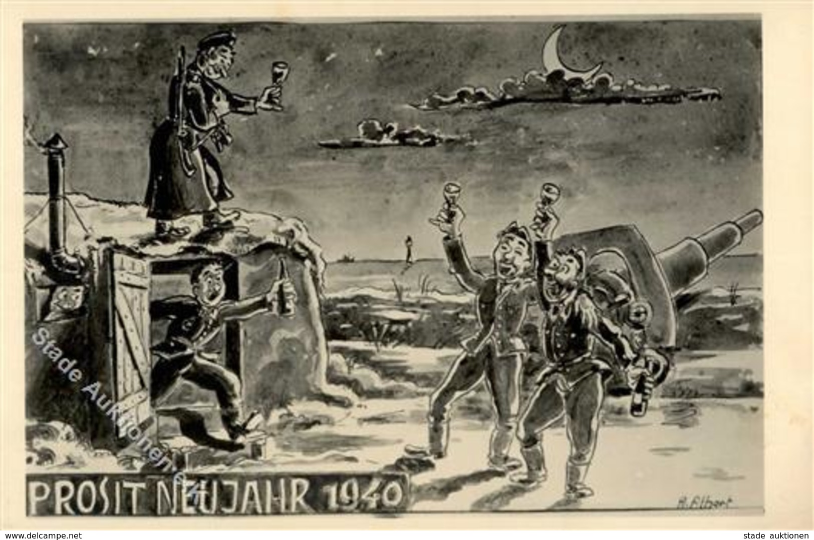 Kriegsweihnachten Neujahr WK II Sign. Albert, A. Künstler-Karte I-II Bonne Annee - War 1939-45