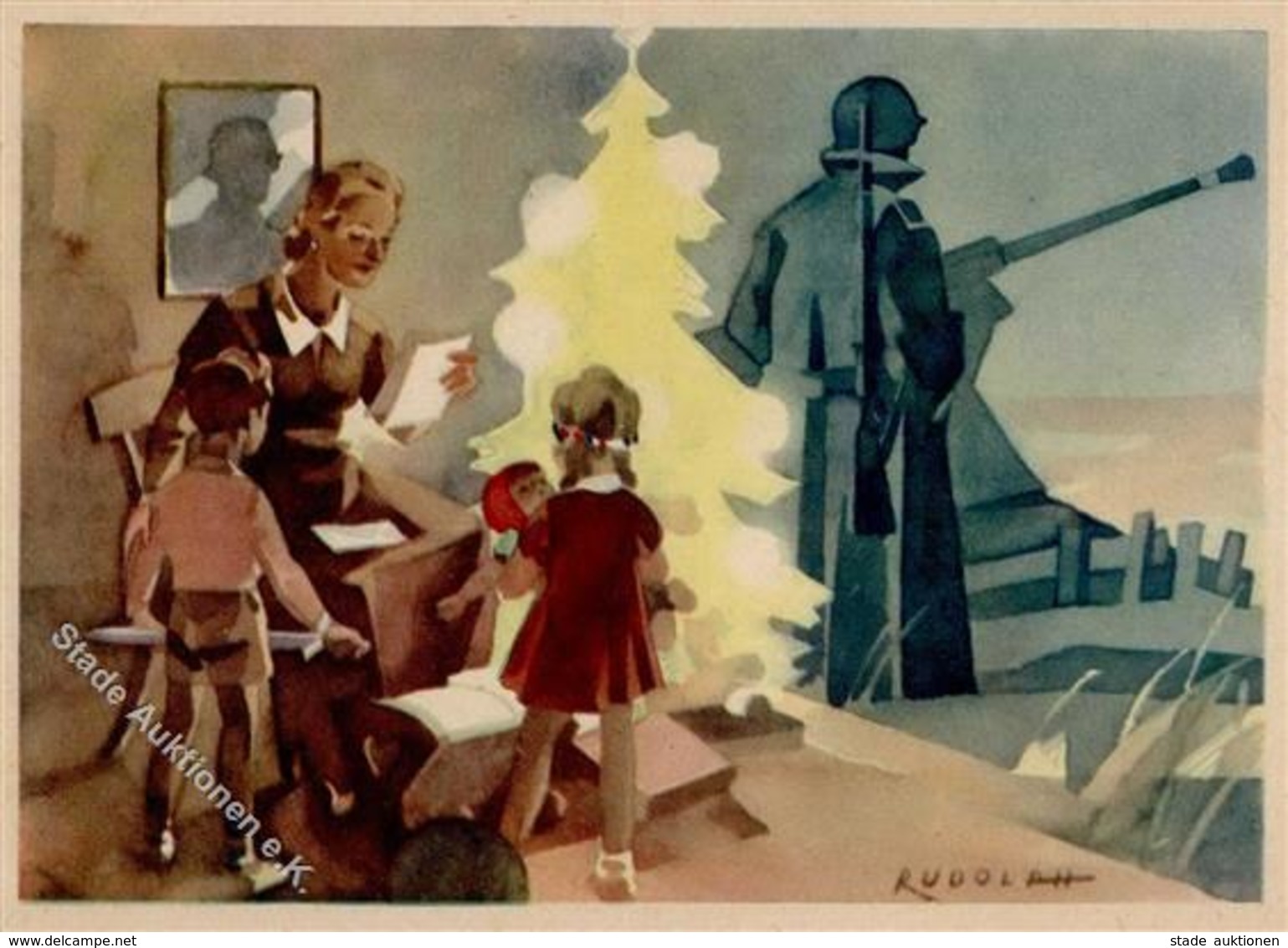 Weihnacht Im Feld WK II Kinder Soldat Künstlerkarte I-II - Guerre 1939-45