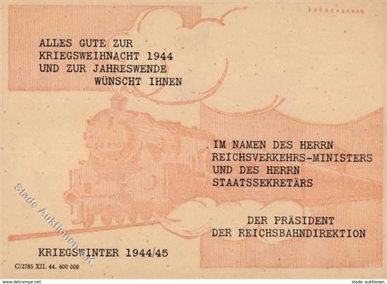 Weihnacht Im Feld WK II Reichsbahndirektion  I-II (keine Ak-Einteilung) - Guerre 1939-45