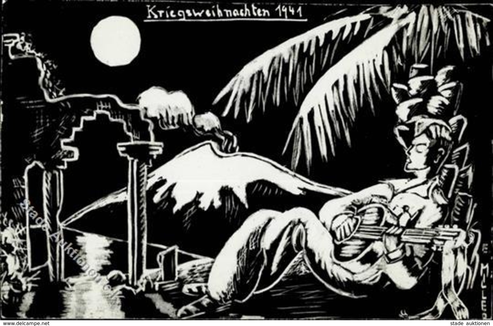 Weihnacht Im Feld WK II Sign. Miller, E. Künstlerkarte I-II - Weltkrieg 1939-45