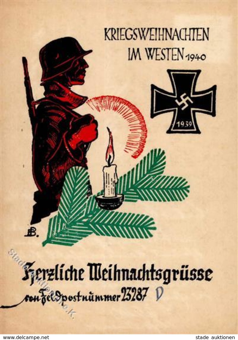 Weihnacht Im Feld WK II WK II Eisernes Kreuz Felpost Nr. 23287 I-II (fleckig) - War 1939-45