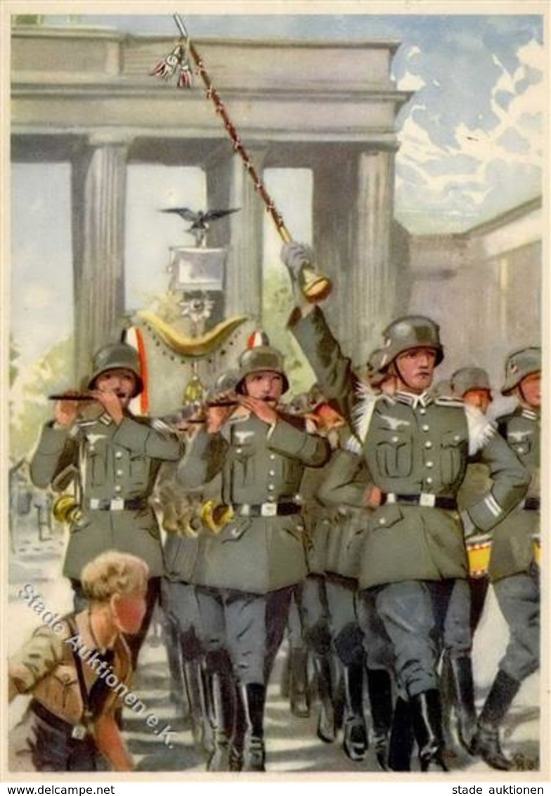 MILITÄR WK II - Die DEUTSCHE WEHRMACHT - Das HEER Karte 2 -die Wache Zieht Auf-Brandenburger Tor I-II - Guerre 1939-45