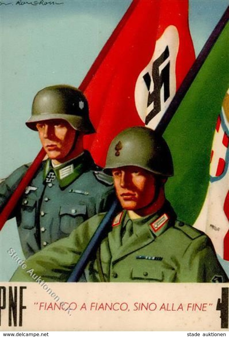 Propaganda WK II Italien Fianco A Fianco Sino Alla Fine Künstler-Karte I-II - Guerre 1939-45