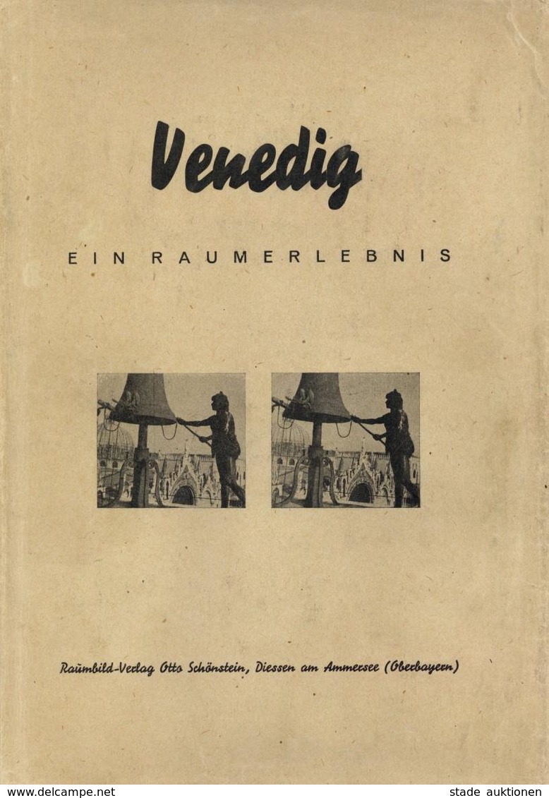 Raumbildalbum Venedig Tank, Kurt Lothar 1935 Verlag Otto Schönstein 60 Raumbilder Mit Betrachter Schutzumschlag II R! (U - War 1939-45