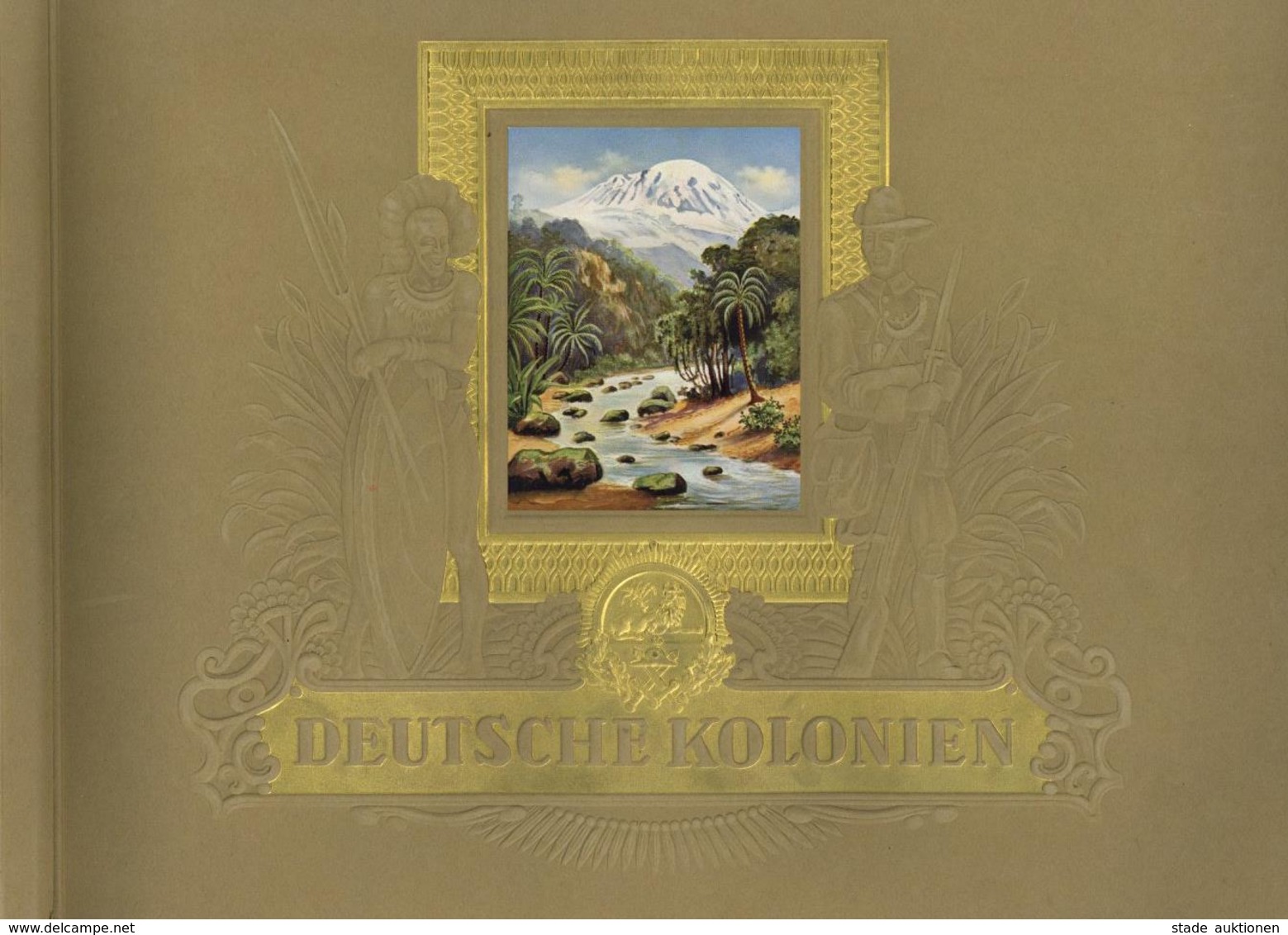 Sammelbild-Album Deutsche Kolonien Hrsg. Zigaretten Bilderdienst Dresden Kompl. Mit Schutzkarton II (fleckig) Colonies - Guerre 1939-45