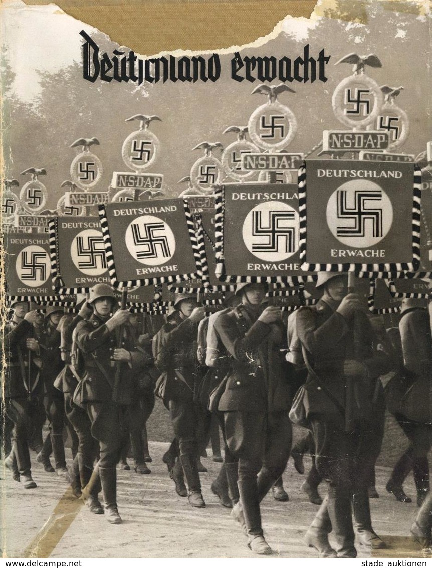 Sammelbild-Album Deutschland Erwacht 1933 Zigaretten Bilderdienst Hamburg Bahrenfeld Mit Schutumschlag Kompl. II (Umschl - Weltkrieg 1939-45