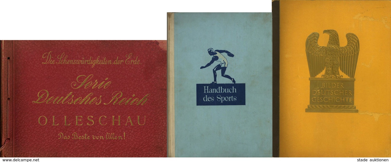 Sammelbild-Album Lot Mit 3 Stück 1 X Handbuch Des Sports 1x Olleschau U. 1. Bilder Deutscher Geschichte II - Oorlog 1939-45