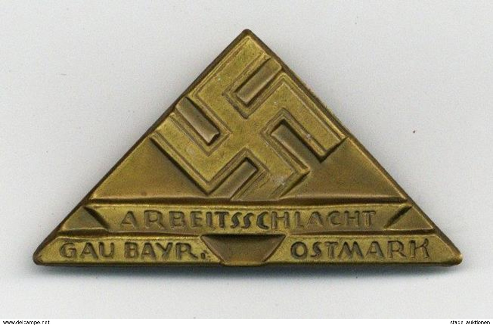 WK II Anstecknadel Arbeitsschlacht Gau Bayr. Ostmark I-II - Weltkrieg 1939-45