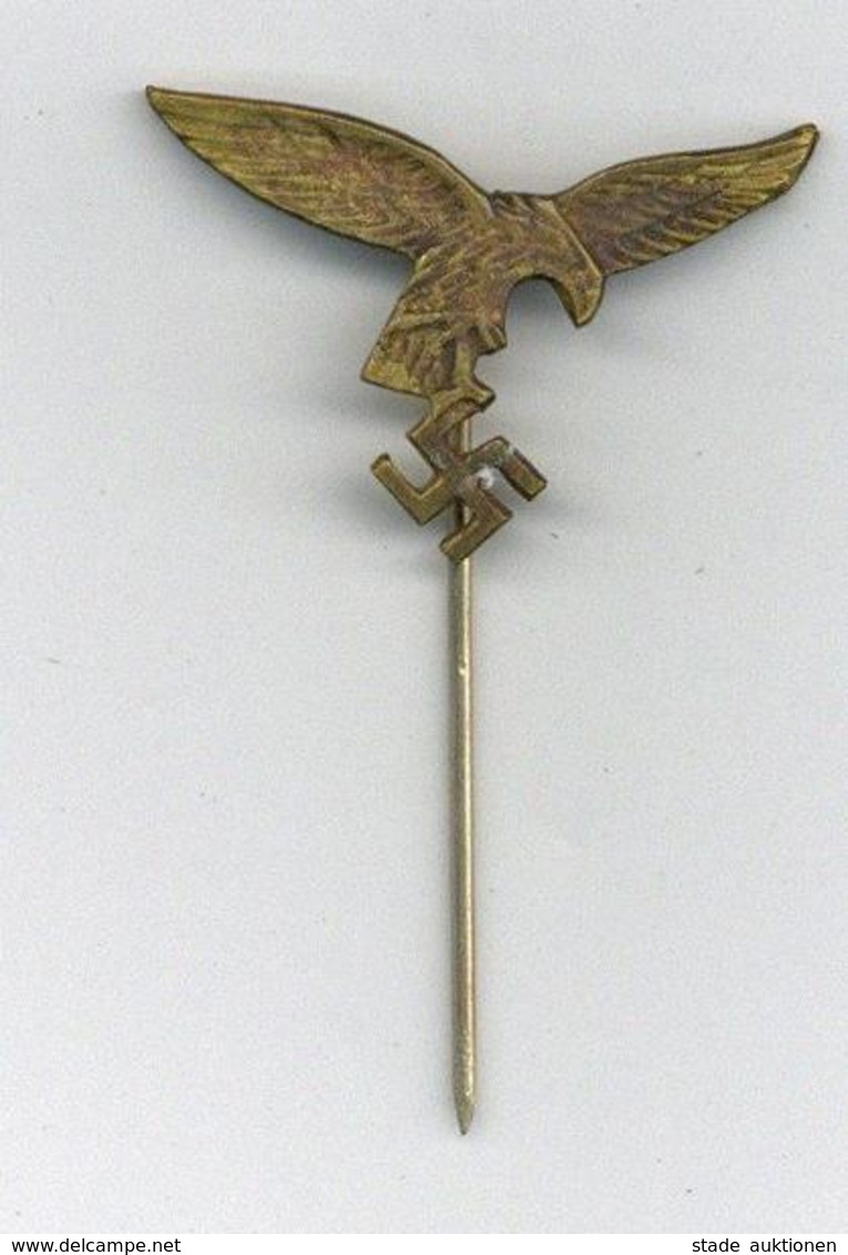 WK II Anstecknadel Luftwaffe WL Zivilabzeichen 1. Form I-II - Weltkrieg 1939-45