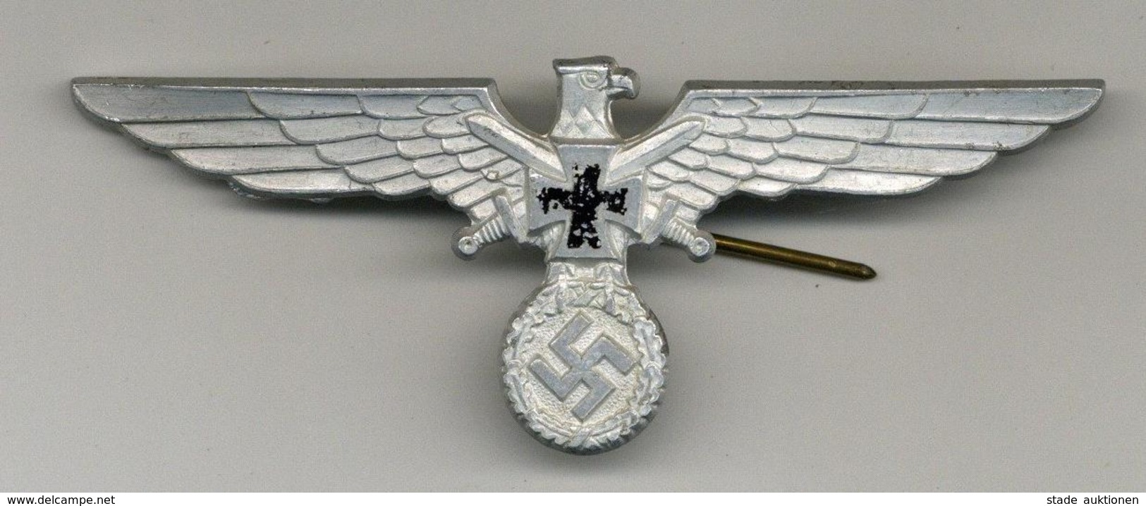 WK II Anstecknadel Mützenabzeichen Metalladler II - Weltkrieg 1939-45