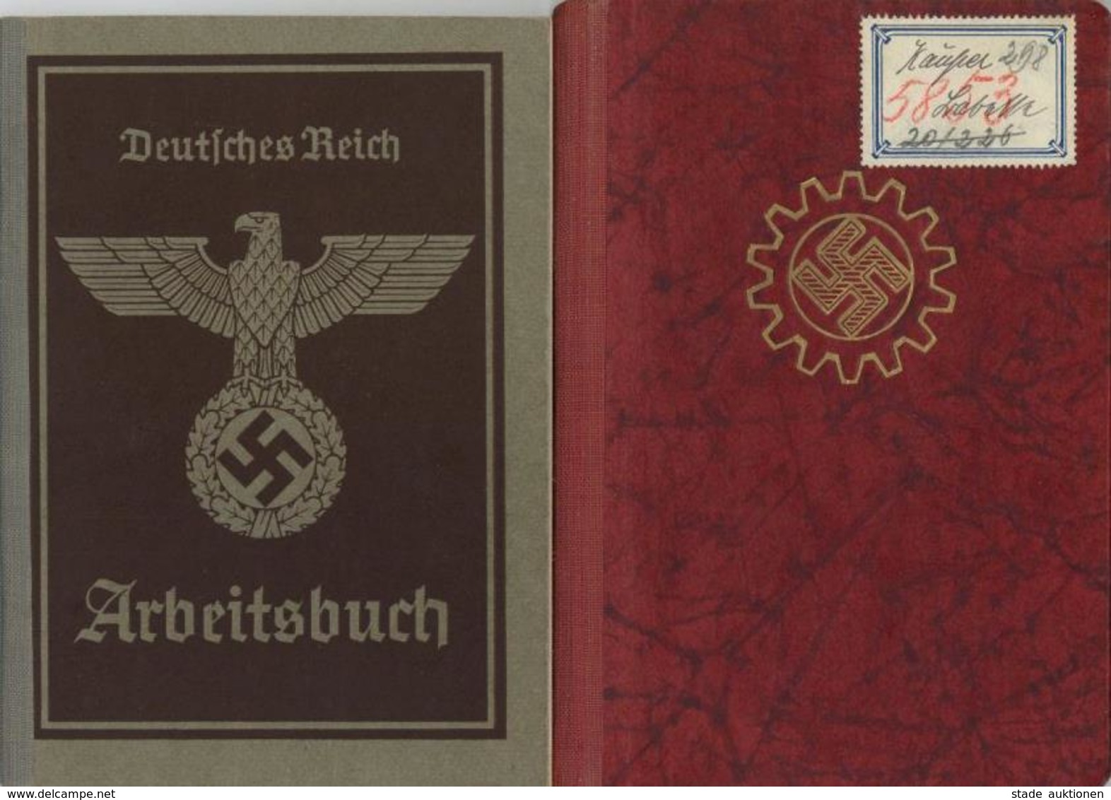 WK II Dokumente Lot Mit 6 Arbeitsbüchern Und 4 DAF Mitgliedsbücher I-II - Weltkrieg 1939-45