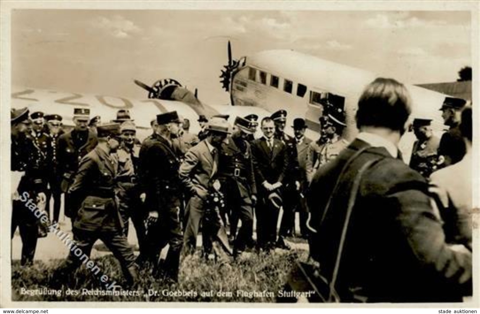 WK II Dr. Goebbels Flugplatz Stuttgart Foto-Karte I-II - War 1939-45