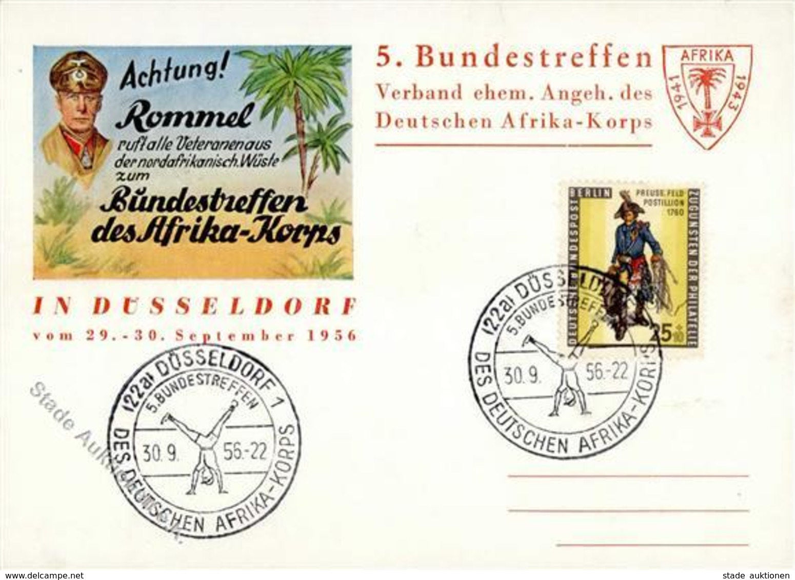WK II Düsseldorf (4000) Rommel Bundestreffen Des Afrika-Korps 1956 I-II - Weltkrieg 1939-45