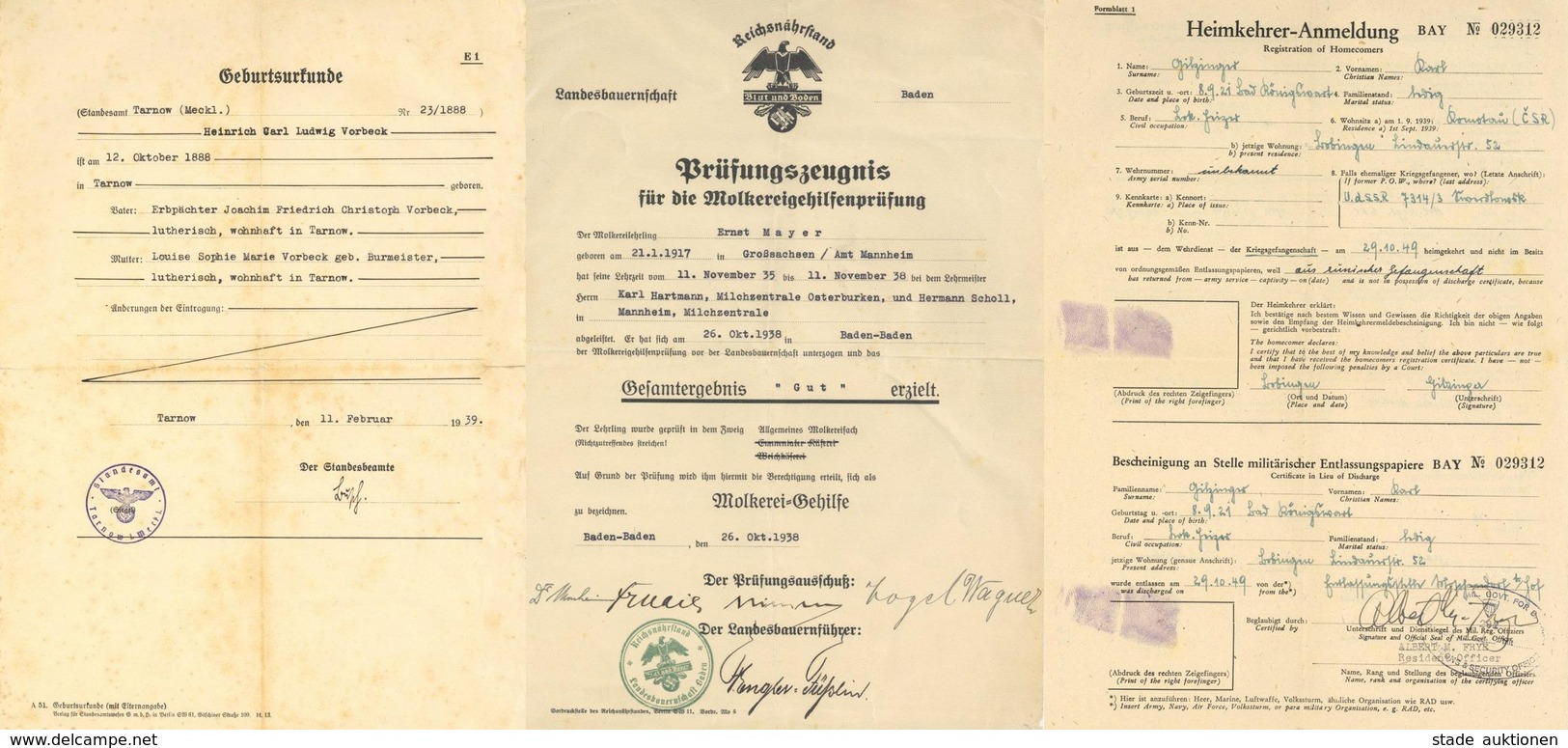 WK II Großer Ordner Mit über 120 Belegen Und Urkunden II - Weltkrieg 1939-45
