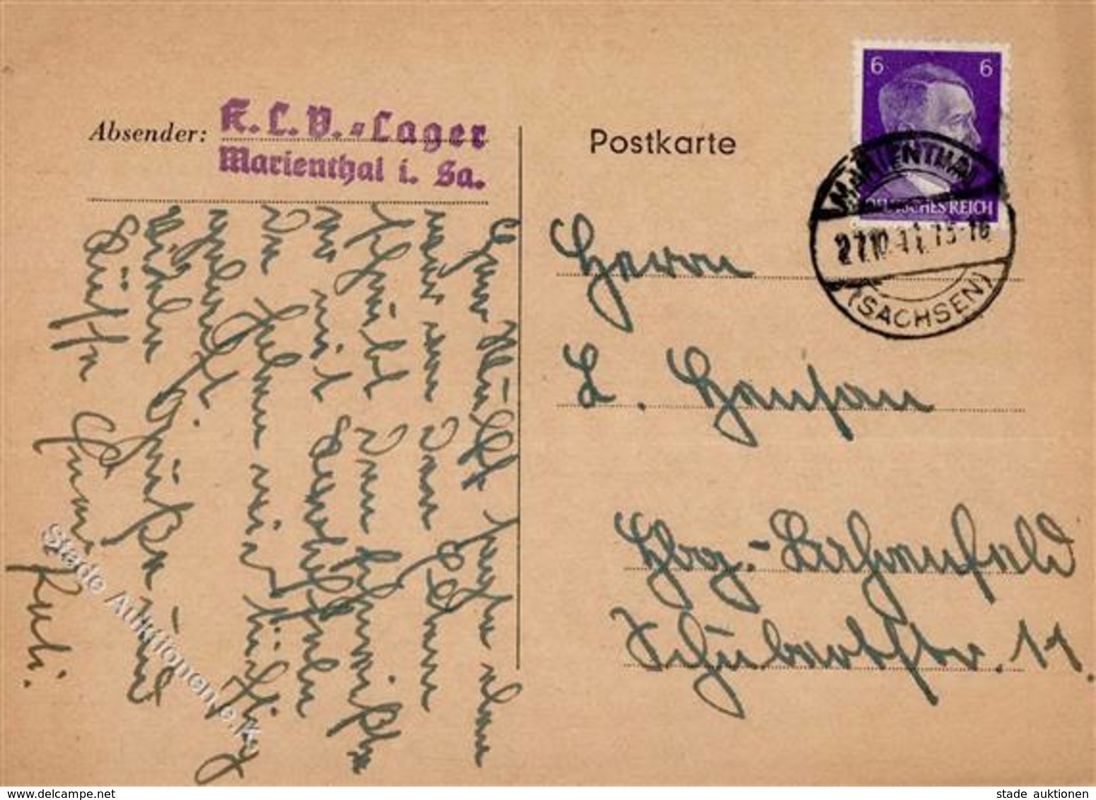 WK II KLV Lager Marienthale Postkarte Unterschrieben Wulff Lagerleiter I-II - Guerre 1939-45