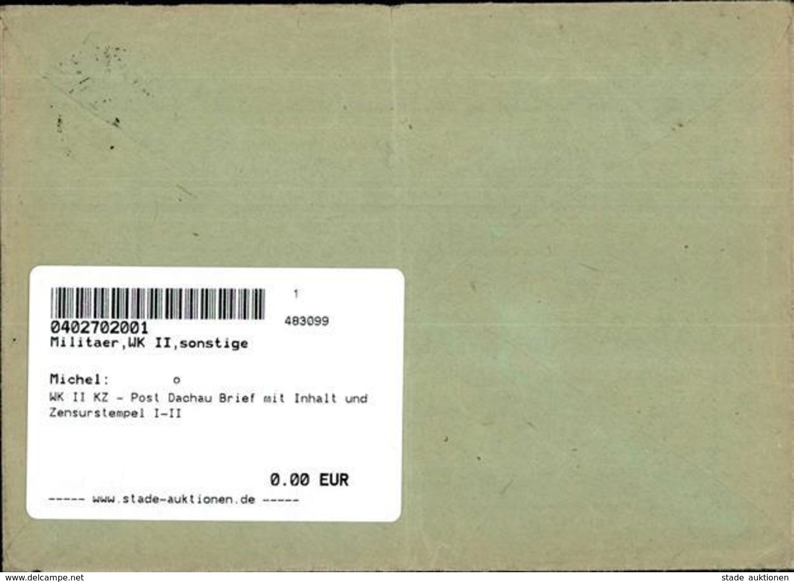 WK II KZ - Post Dachau Brief Mit Inhalt Und Zensurstempel I-II - Guerre 1939-45