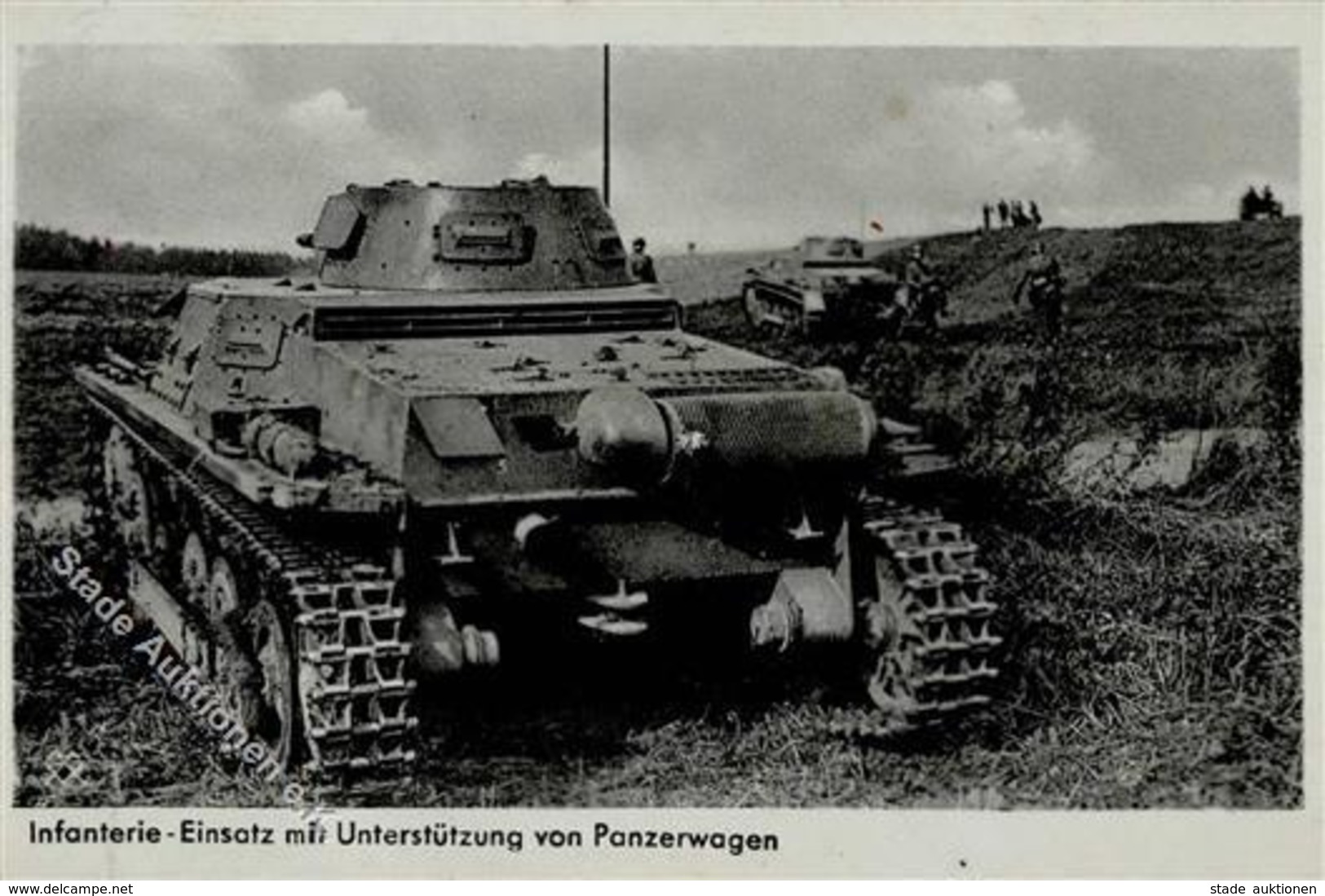 WK II MILITÄR  - PANZER - Infanterie Mit Panzer I-II Réservoir - War 1939-45