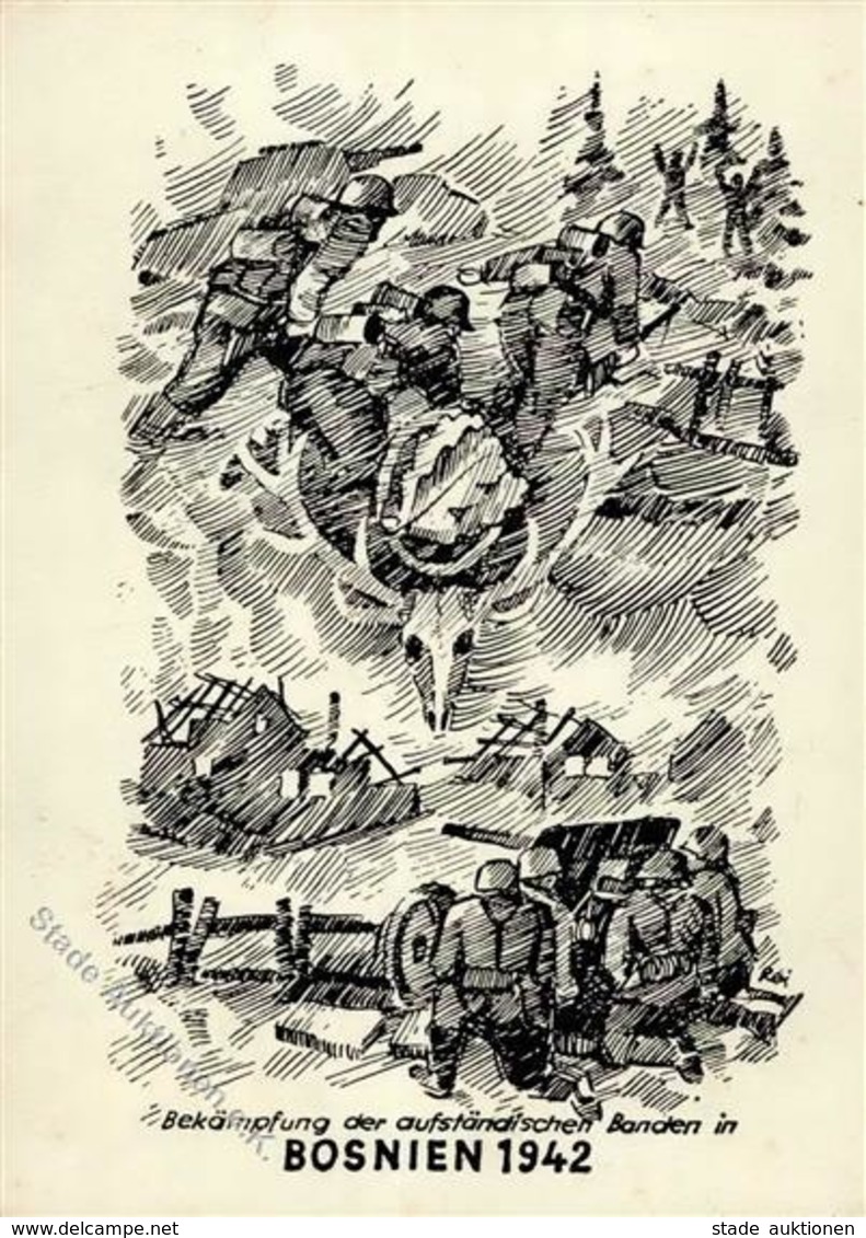 WK II MILITÄR - BEKÄMPFUNG Der Aufständischen Banden In BOSNIEN 1942 Beschrieben I-II - Guerre 1939-45