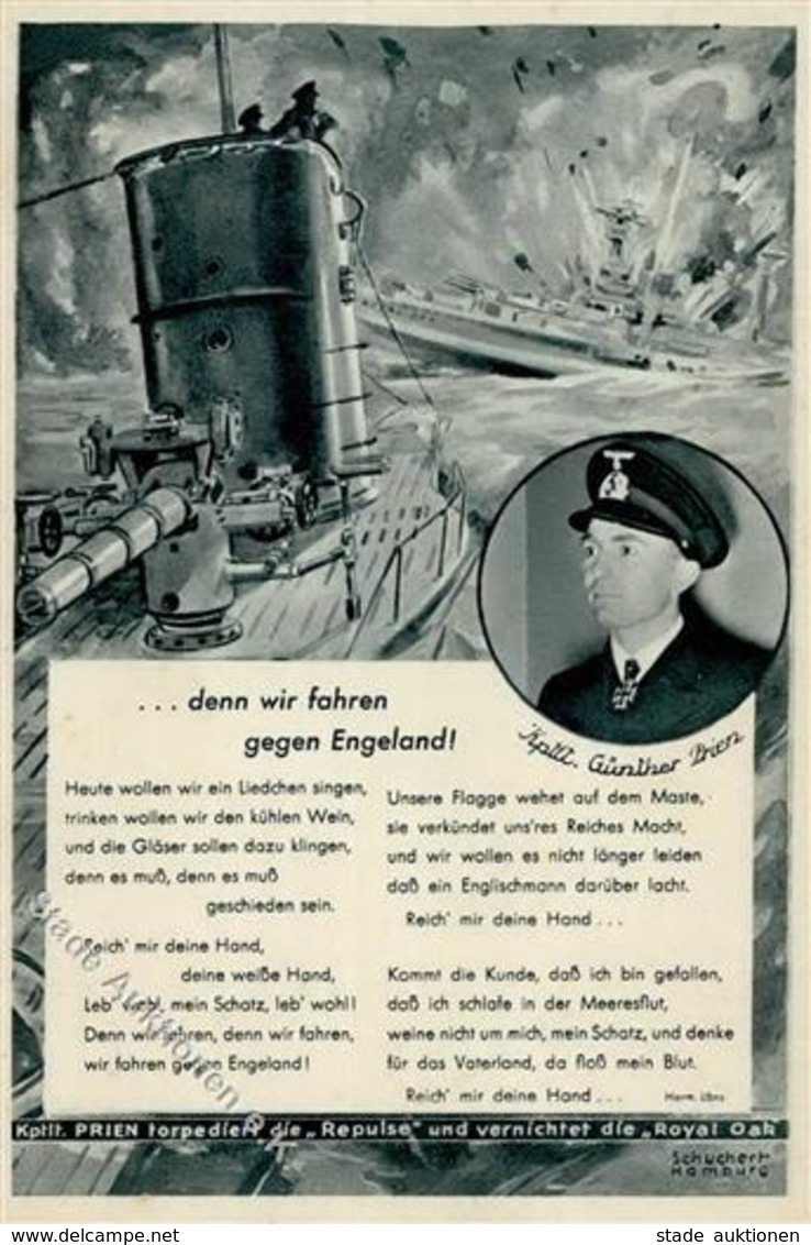 WK II MILITÄR - KRIEGSMARINE - U-BOOT - Denn Wir Fahren Gegen ENGELAND! PRIEN I - War 1939-45