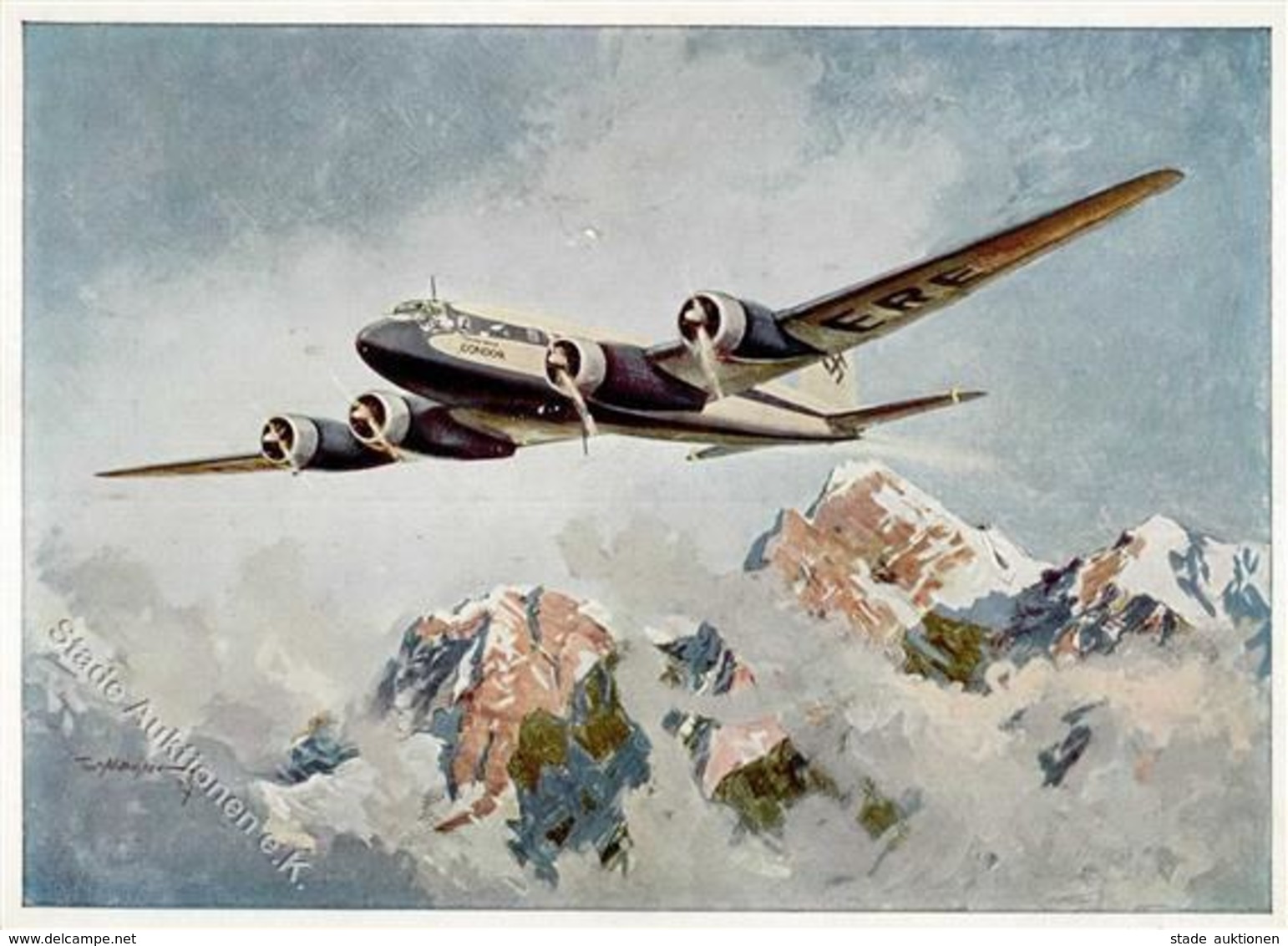 WK II MILITÄR - LUFTWAFFE - Focke-Wulf CONDOR über Den Alpen Sign. Matejko I-II - Weltkrieg 1939-45