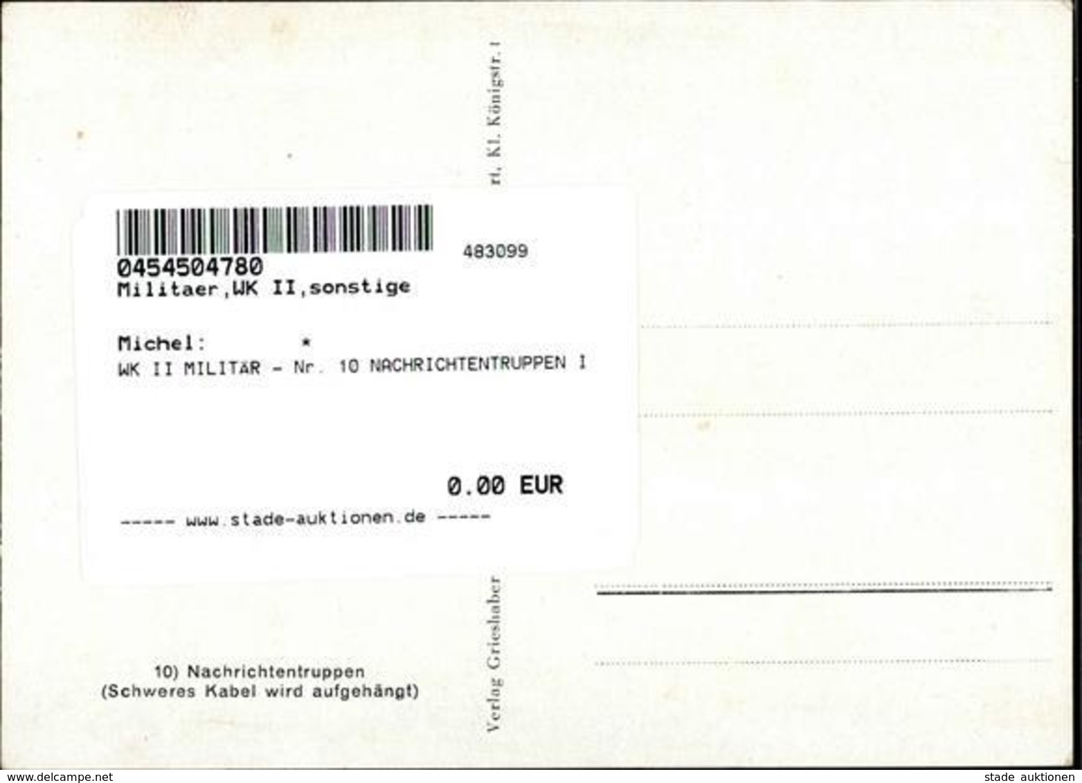 WK II MILITÄR - Nr. 10 NACHRICHTENTRUPPEN I - Weltkrieg 1939-45