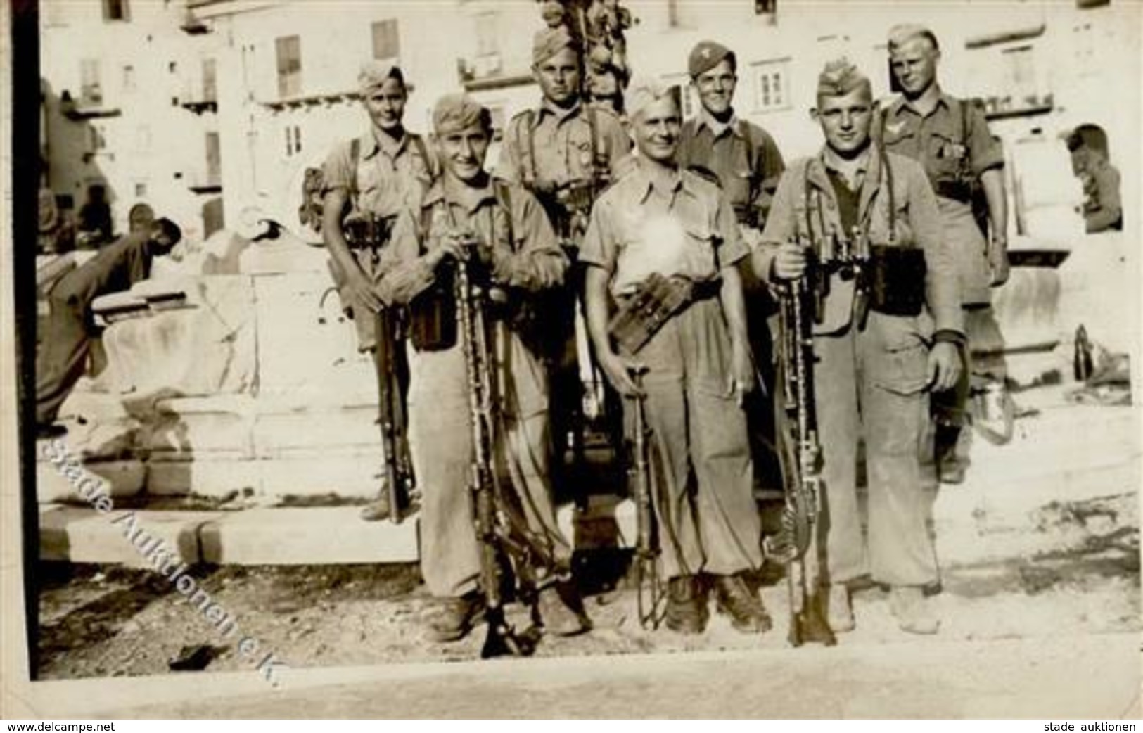 WK II MILITARIA - Foto - AFRIKA-KORPS - Kampfgruppe Mit Maschinengewehr I-II - Weltkrieg 1939-45