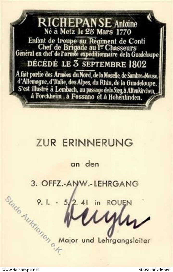 WK II Rouen (76000) Frankreich 3. Offt. Anw. Lehrgang I-II - Weltkrieg 1939-45