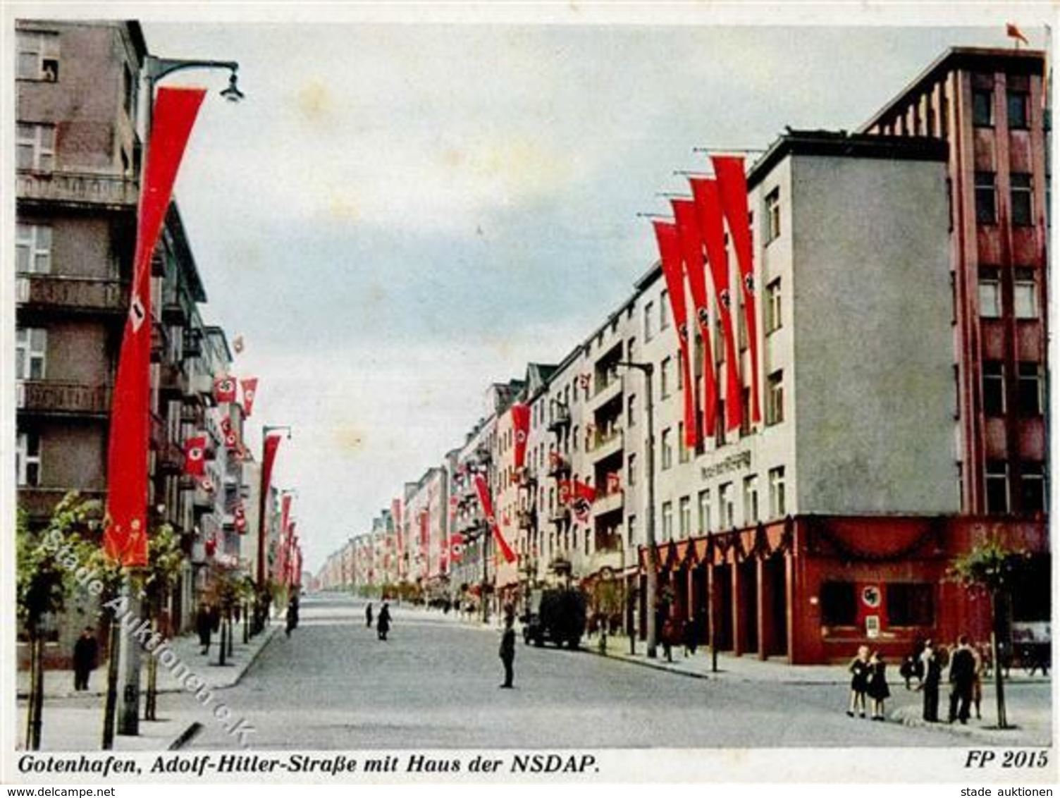 GOTENHAFEN WK II - Adolf-Hitler-Strasse Mit Haus Der NSDAP I - Guerra 1939-45