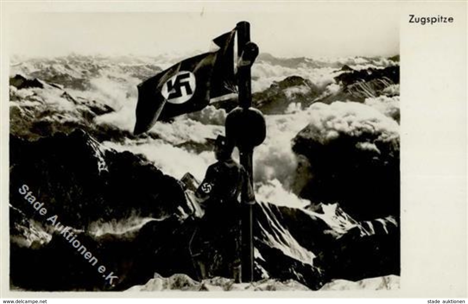 ZUGSPITZE WK II - Hissing D. Hakenkreuzfahne Auf D. Zugspitze 21.März 1933 I - War 1939-45