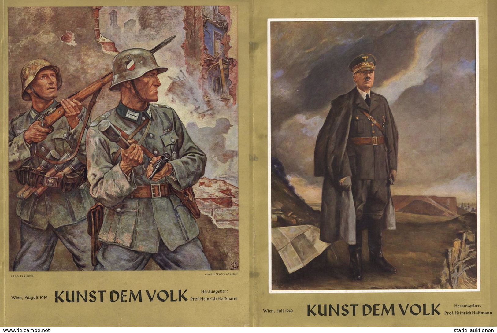 Buch WK II 2 Hefte Kunst Dem Volk Sonderhefte Große Deutsche Kunstausstellung Hrsg. Hoffmann, Heirich Prof. 1940 Ges. 13 - Guerra 1939-45