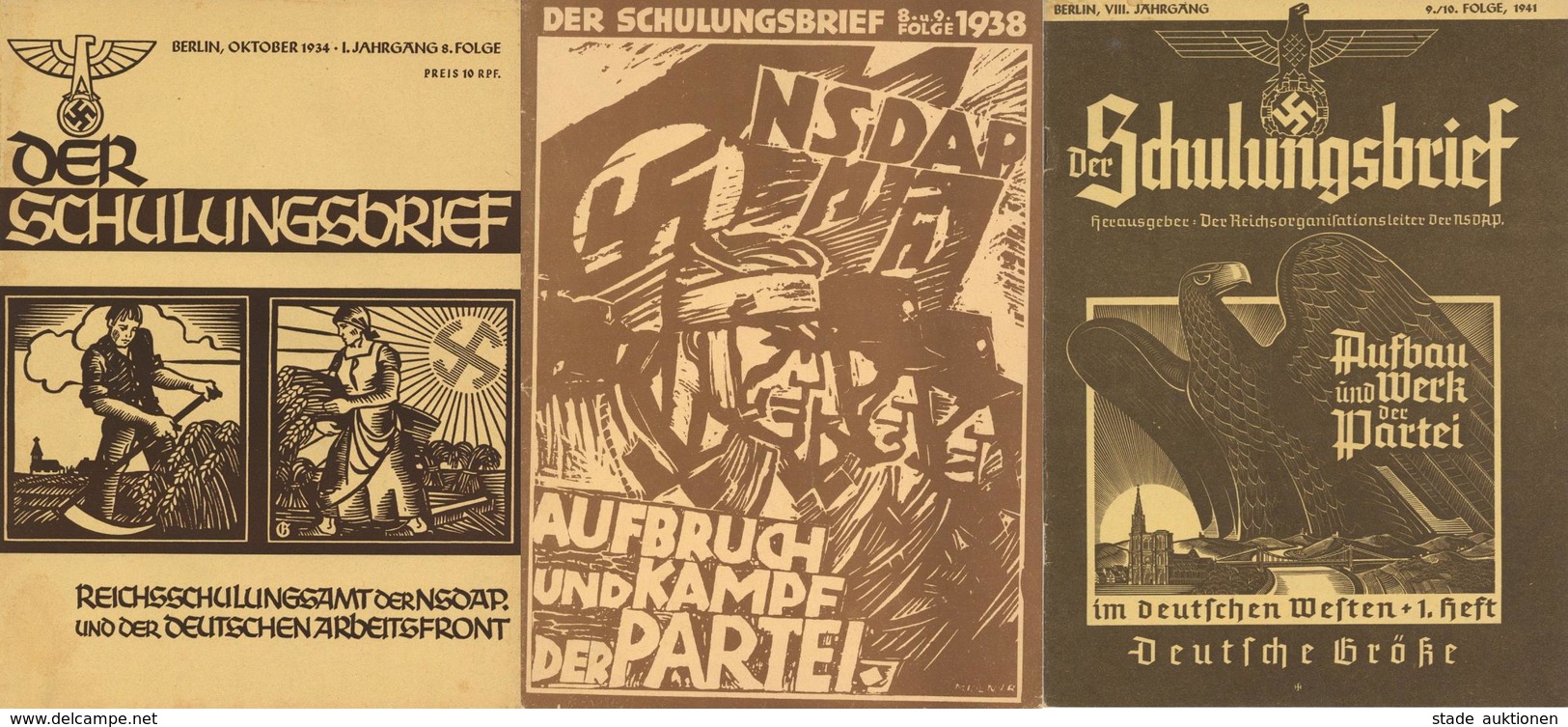 Buch WK II 33 Stück Der Schulungsbrief Monatsblatt Der NSDAP Hrsg. Reichsorganisationsleiter 1934-41 Zentralverlag Der N - Guerra 1939-45