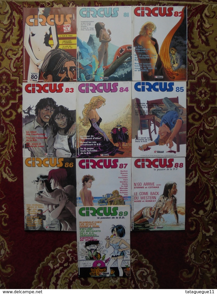 Vintage - Petit Lot De 10 Revues BD - CIRCUS Mensuel Années 1984/85 - Circus