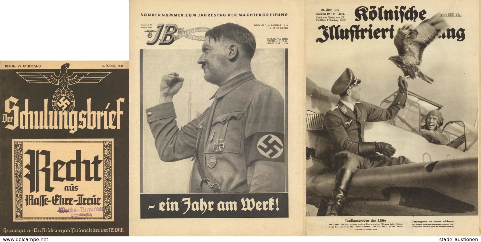 Buch WK II Lot Mit 5 Verschiedenen Zeitungen Und Zeitschriften Zw. 1934 U. 1940 Viele Abbildungen II - Weltkrieg 1939-45